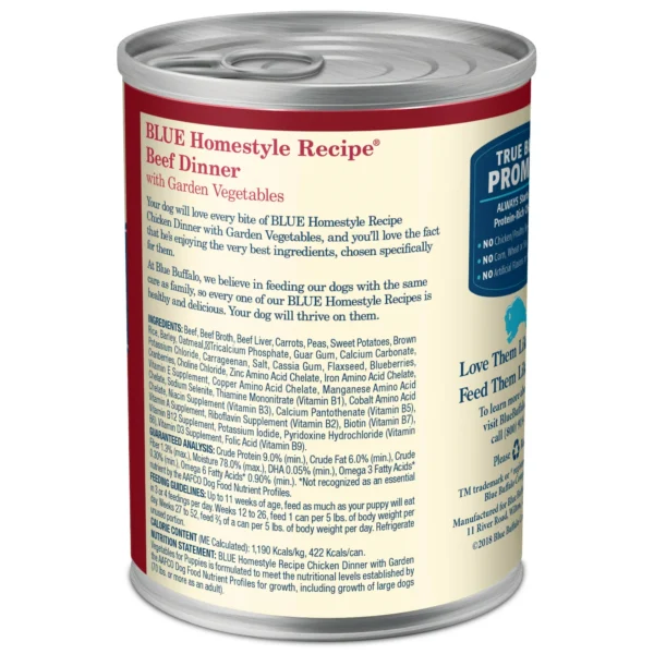 Blue Buffalo Homestyle Recipe Adult Wet Dog Food, Beef Dinner, 12.5-oz. Can - Image 8