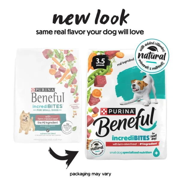 Purina Beneful Incredibites With Farm-Raised Beef Natural Small Breed Dry Dog Food With Added Vitamins, Minerals and Nutrients, 3.5 lb Bag - Image 3