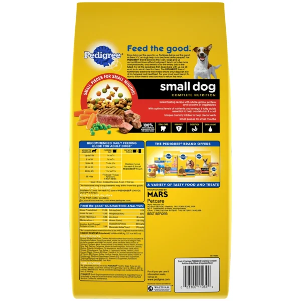 PEDIGREE Small Dog Complete Nutrition Adult Dry Dog Food Grilled Steak and Vegetable Flavor, 3.5 lb. Bag - Image 7