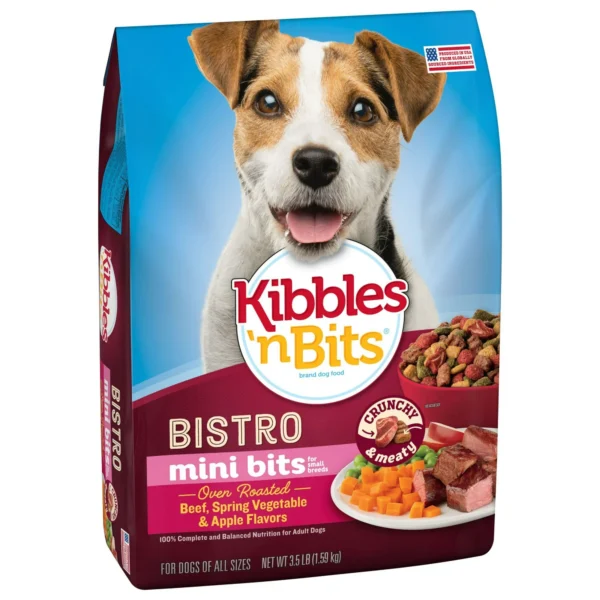 Kibbles ‘n Bits Bistro Mini Bits, Oven Roasted Beef, Veggies & Apple Dry Dog Food, 3.5 lb. Bag - Image 5