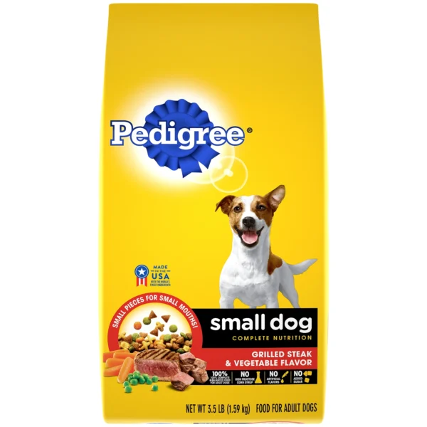 PEDIGREE Small Dog Complete Nutrition Adult Dry Dog Food Grilled Steak and Vegetable Flavor, 3.5 lb. Bag