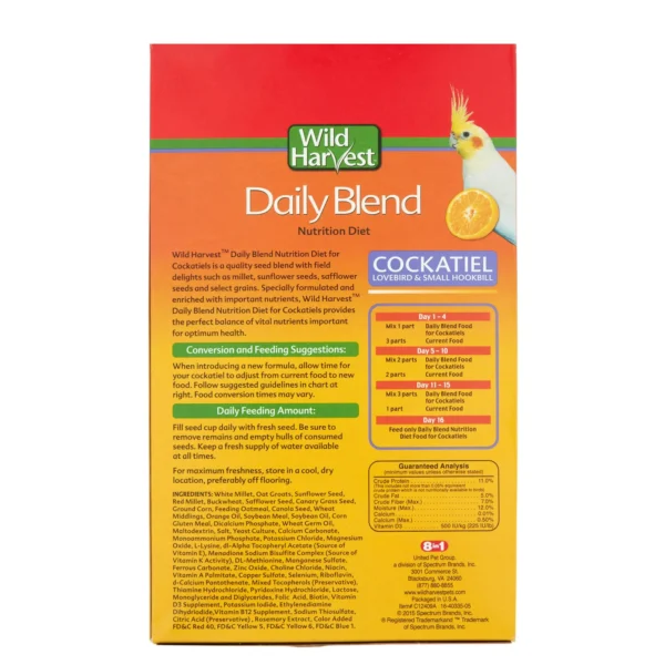 Wild Harvest Daily Blend for Cockatiels, Hookbills and Lovebirds, 2 lb - Image 3