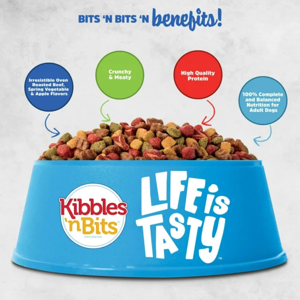 Kibbles ‘n Bits Bistro Mini Bits, Oven Roasted Beef, Veggies & Apple Dry Dog Food, 3.5 lb. Bag - Image 7