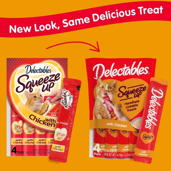 Hartz Delectables Squeeze Up Lickable Wet Cat Treats, Chicken, 2oz, 4 Pack - Image 8