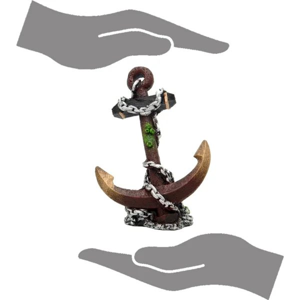 Aqua Culture Chain Anchor Aquarium Ornament - Bronze, Gold, Silver - Image 3