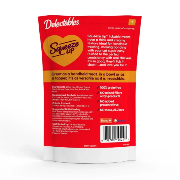 Hartz Delectables Squeeze Up Lickable Wet Cat Treats, Chicken, 2oz, 4 Pack - Image 9